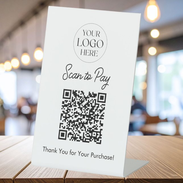 Logo Geschäft Scan To Pay QR-Code Tischschild Sockelschild (Von Creator hochgeladen)