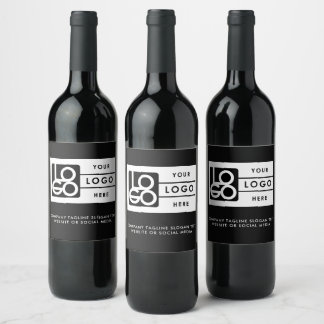 Logo Geschäft Unternehmens Minimalist Schwarz Weinetikett