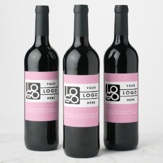 Logo Geschäft Unternehmens Minimalistisch Rosa Weinetikett