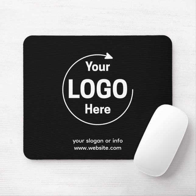 Logo | Geschäft Unternehmensmarke Schwarz Mousepad (Mit Mouse)