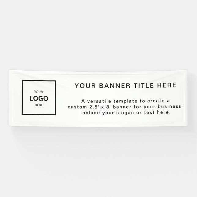 Logo-Geschäft | White Simple Minimalistisch Modern Banner (Horizontal)