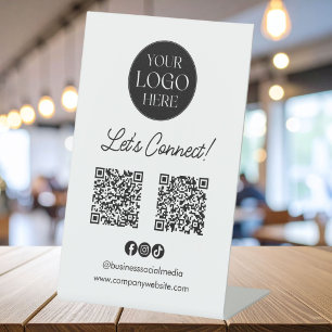 Logo Geschäfts-Soziale-Medien-QR-Code-Tisch-Schild Sockelschild