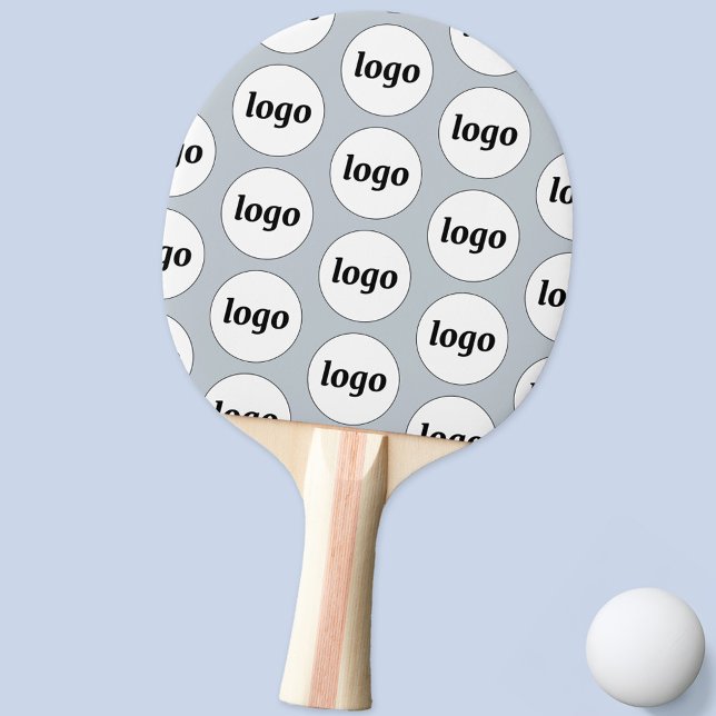 Logo-Geschäftsmodell Werbemittel Blau Tischtennis Schläger (Simple logo pattern business promotional pale pastel dusty blue ping pong paddle
)