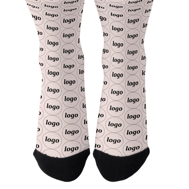 Logo-Geschäftsmuster Blush-Pink Werbe- Socken (Simple logo pattern business branding promotional blush pink socks)
