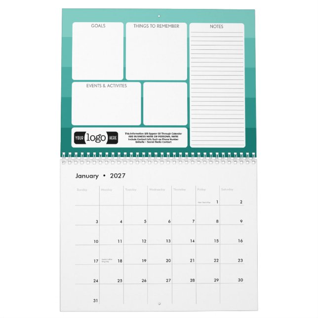 Logo-Geschenk - Ziel, Dinge zu tun Kalender (Jan 2027)