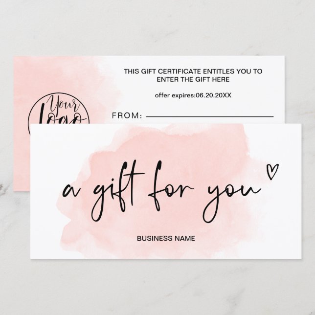 Logo-Geschenkgutschein für das Coral (Vorne/Hinten)