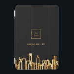 Logo Gold City Skyline Black Business Real Anwesen iPad Mini Hülle<br><div class="desc">Schwarzer Hintergrund mit vergoldeten Imitaten in der Silhouette der Stadt. Vorlage für Ihr Firmenlogo und Ihren Namen oder einen Text. Goldene Buchstaben Perfekt für echte Anwesen-Agent! Dieser Fall ist auch in unserem Shop ohne Logo erhältlich.</div>