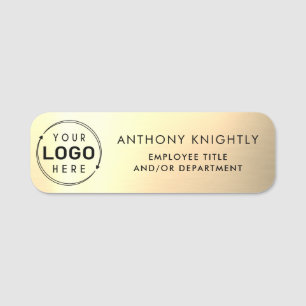 Logo Gold Faux Metallic Kunststoff Namensschild