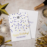 Logo Gold Foil Blue Confetti Business Geburtstag h Folieneinladung<br><div class="desc">Geburtstage sind ein wichtiger Tag, an dem Sie sich erinnern, wie wichtig Ihnen Ihre Kunden, Geschäftspartner und Mitarbeiter sind. Überraschen Sie sie mit dieser modernen beruflichen, aber immer noch warmen und freundlichen vertikalen Business Happy Birthday Flat Grußkarte, die mit geschäftigen Profis im Hinterkopf erstellt wurde. Mit einem königsblauen und goldenen...</div>