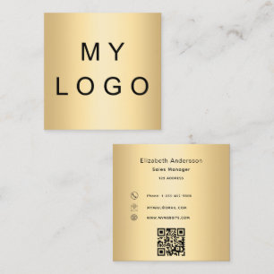 Logo Gold qcode modern beruflich Quadratische Visitenkarte