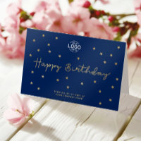 Logo Gold Stars Blue Business Happy Geburtstag hin