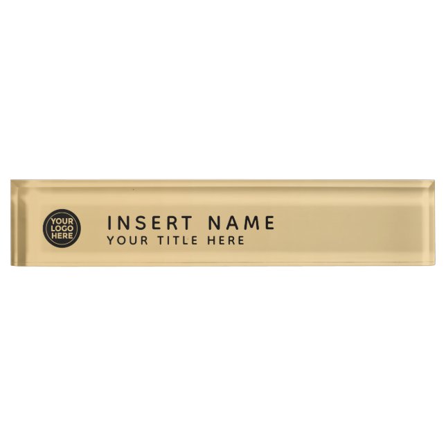Logo-goldene Steigung Custom Your Company Namensplakette (Vorderseite)