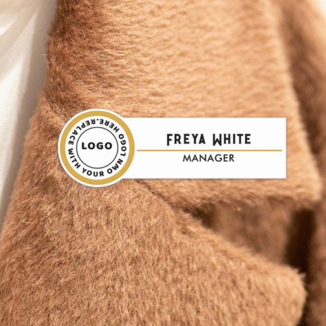 Logo, Goldener Akzent, Markierung mit weißem Namen Namensschild (Von Creator hochgeladen)