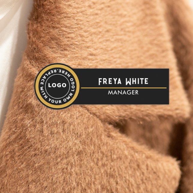 Logo, Goldener Akzent, Schwarzer Name Namensschild (Von Creator hochgeladen)