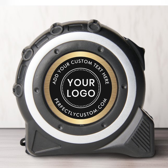 Logo-Gradientengrenzgeschäft Maßband (Logo golden gradient border business tape measure)
