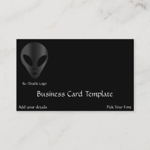 Logo Grau Alte Alien Visitenkarte