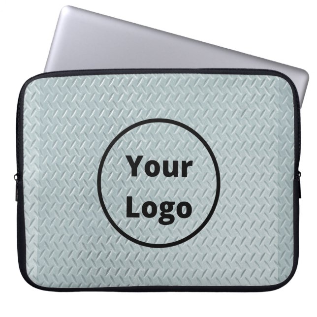 Logo-Graumetall-Druck Laptopschutzhülle (Vorderseite)