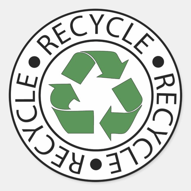 Logo "Green Center gerecycelt" Runder Aufkleber (Vorderseite)