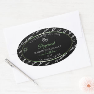 Logo "Green Product Labels" für Schwarz-Weiß-Word- Ovaler Aufkleber
