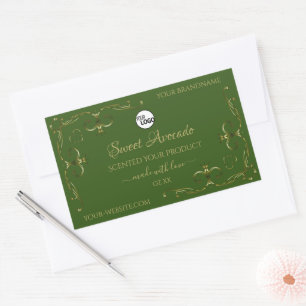 Logo "Green Product Labels Gold Ornaments Corners" Rechteckiger Aufkleber