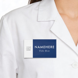 Logo Groß Einfach Marineblau Weiß Minimal Name Tit Namenschild