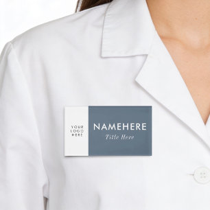 Logo Groß Einfach Staub Blau Weiß Minimaler Name T Namenschild