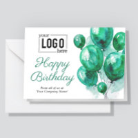 Logo Grün Aquarell Ballons Geschäft Geburtstag