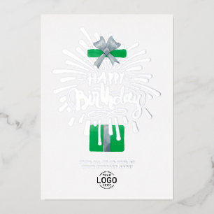 Logo Grün Geschenk Feuerwerk Geschäft Geburtstag h Folieneinladung
