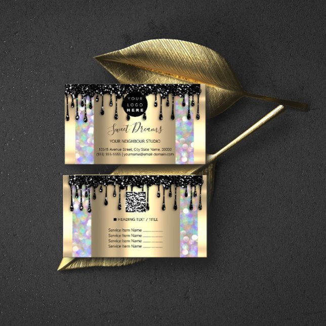 Logo Haare Makeup Nails Tropfen WELLNESS-CENTER QR Visitenkarte (Von Creator hochgeladen)