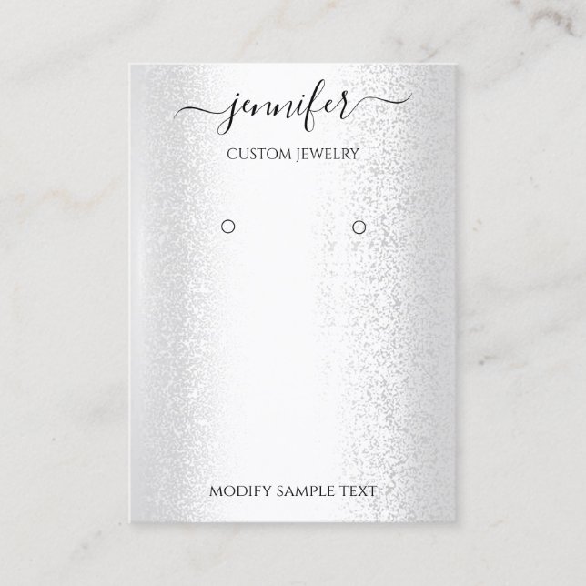 Logo Handgefertigte Schmuckkarte Silber Grau Visitenkarte (Vorderseite)