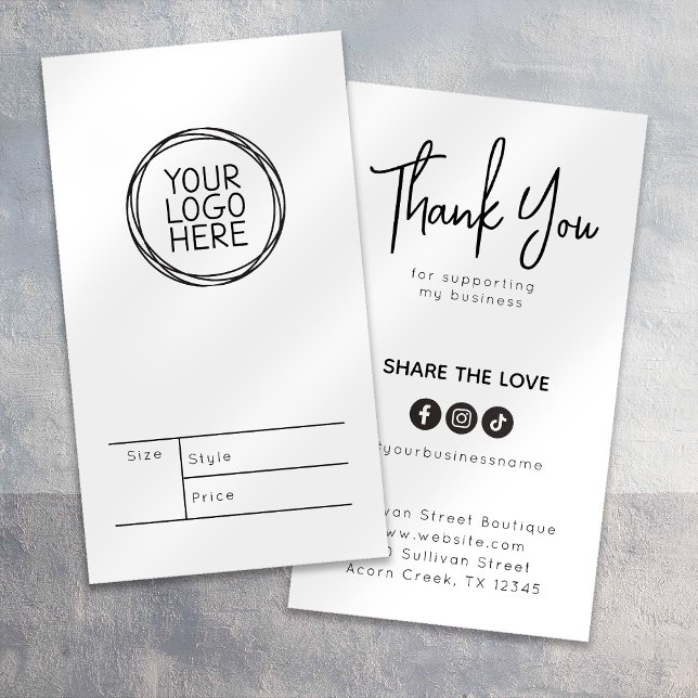 Logo-Hängemarke für die Kleidungsmarke Telefonnummerkarte (Von Creator hochgeladen)