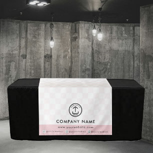 Logo-Hersteller kariert Pop-Up-Shop-Tischläufer Wandteppich