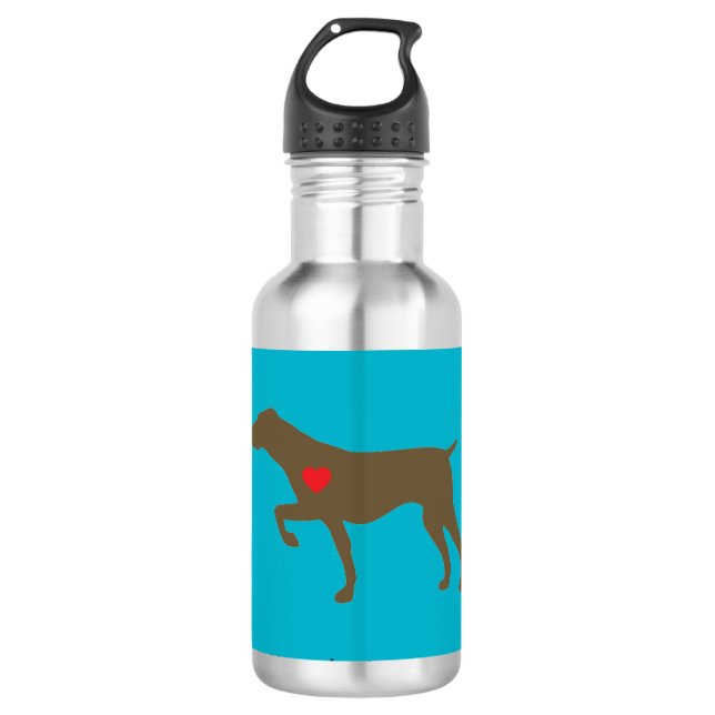 Logo-Herz-Wasser-Flasche Trinkflasche (Vorderseite)