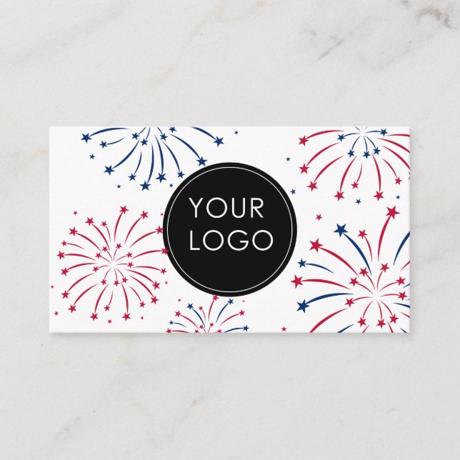 Logo hinzufügen 4. Juli Unternehmen Fireworks Begleitkarte (Vorderseite)