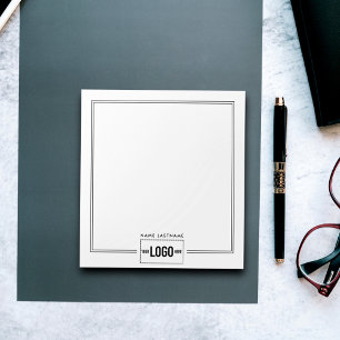 Logo hinzufügen Elegant Stilvolle Linien Name Pers Notizblock