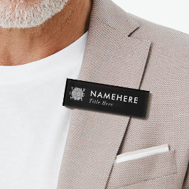 Logo hinzufügen Elegante Einfache, fette schwarze  Namenschild