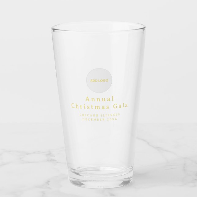 Logo hinzufügen Eleganter Gold Glass Cup Glas (Vorderseite)