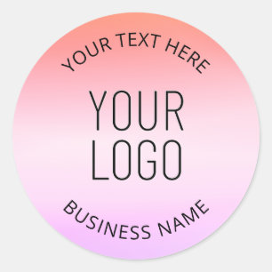 Logo hinzufügen   Farbenfrohe Sonnenuntergangsfarb Runder Aufkleber