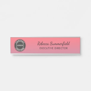 Logo Hinzufügen Pink Ombre Executive Office Manage Türschild