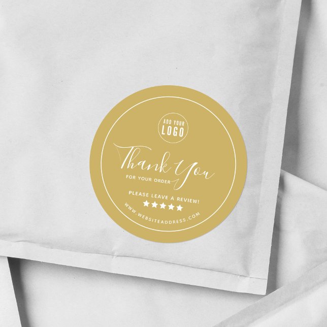 Logo hinzufügen Vielen Dank, dass Sie eine Überprü Runder Aufkleber (Von Creator hochgeladen)