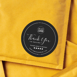 Logo hinzufügen Vielen Dank, dass Sie eine Überprü Runder Aufkleber