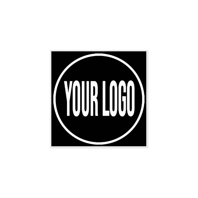 Logo hochladen | Square Round-Business-Logo Gummistempel (Prägung)