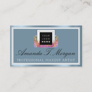 Logo Hochzeitsplaner Holograph Smoky Blue Visitenkarte