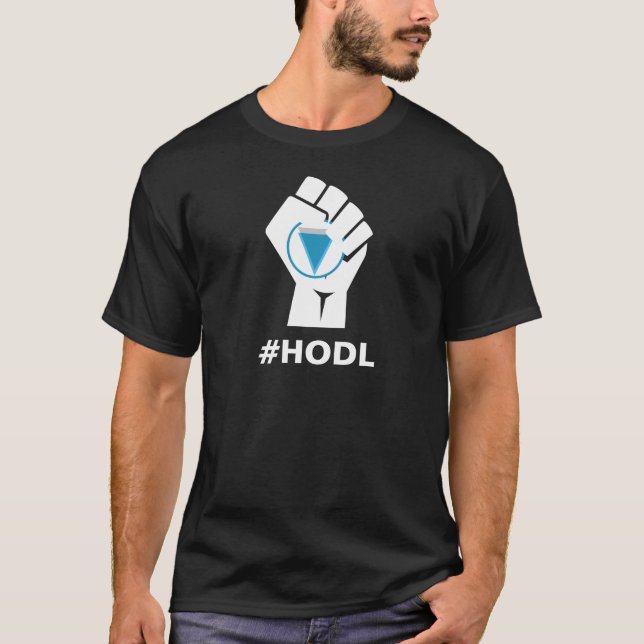 Logo HODL Kante-XVG: Weiß T-Shirt (Vorderseite)