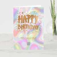 Logo Holografische Imitate Gold Happy Birthday