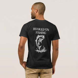 Logo 'Hooked On Fishing', personalisierter Angelcl T-Shirt