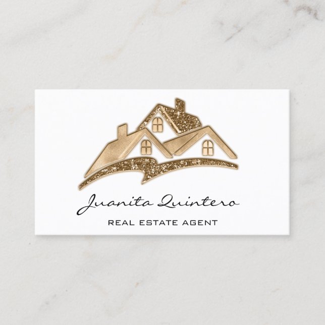 Logo House Real Anwesen Agent Beruflicher QR-Code Visitenkarte (Vorderseite)
