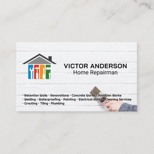Logo "House Renovations" | Werksteine Visitenkarte (Vorderseite)