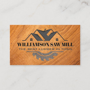 Logo "House Saw" Holzkörnschnitt Visitenkarte
