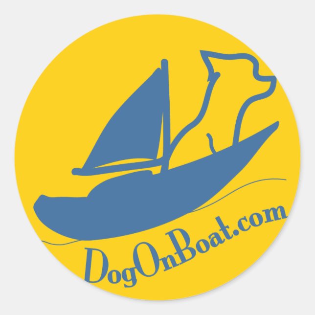 Logo "Hunde auf dem Schiff" Runder Aufkleber (Vorderseite)